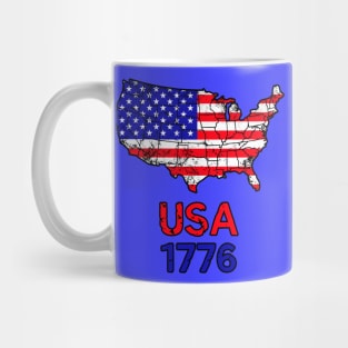 American flag USA Map 1776 Mug